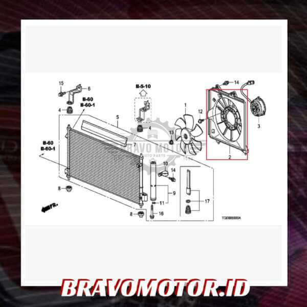 Original 38615-RB1-J51 Shroud fan AC-4