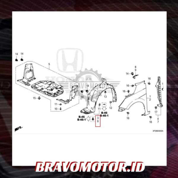 Original 74100-T08-K00 Fender INNER kanan-4