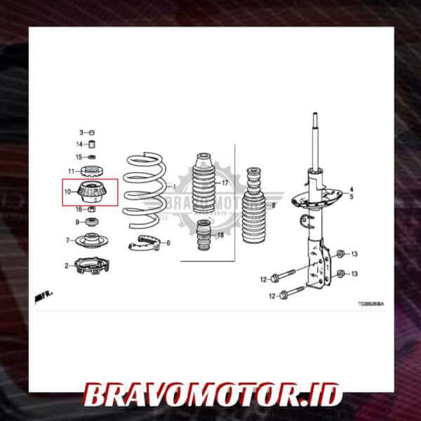 Original 51920-TG4-T01L Lokal Indonesia Karet support shock depan-3