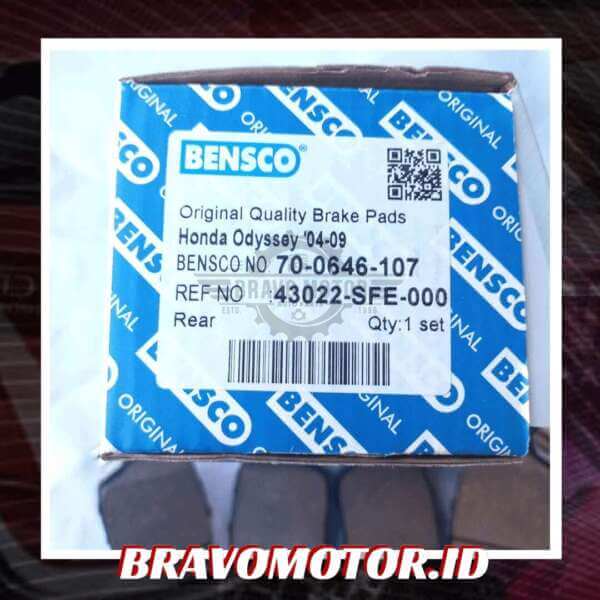 Bensco 43022-SFE-000 70-0646-107 Kampas rem belakang-2