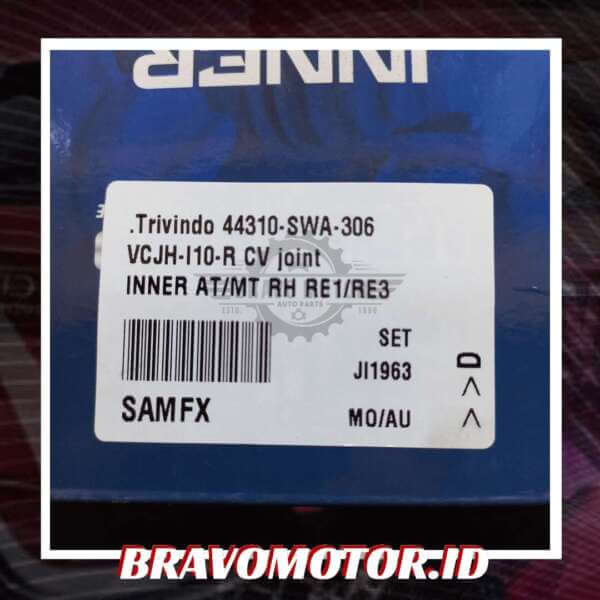 Trivindo 44310-SWA-306 CJIHO-009 VCJH-I10-R 27X32X40 CV joint INNER / Kokel dalam matik atau manual kanan-3