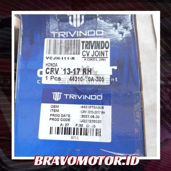 Trivindo 44310-T0A-305 VCJH-I11-R CV joint INNER / Kokel dalam matik atau manual kanan-2