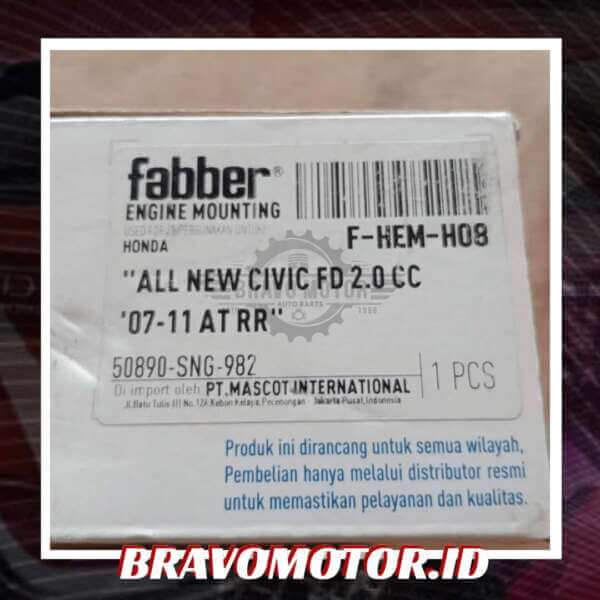 Fabber 50890-SNG-982 HEM-H08 Engine mount belakang matik-3