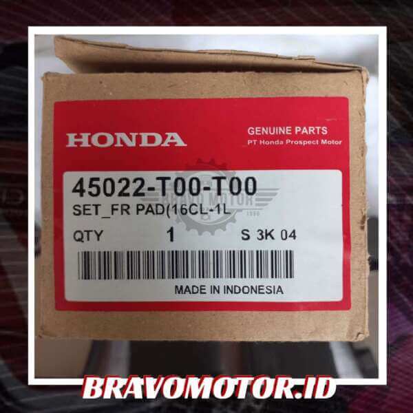Original 45022-T00-T00 Kampas rem depan-2