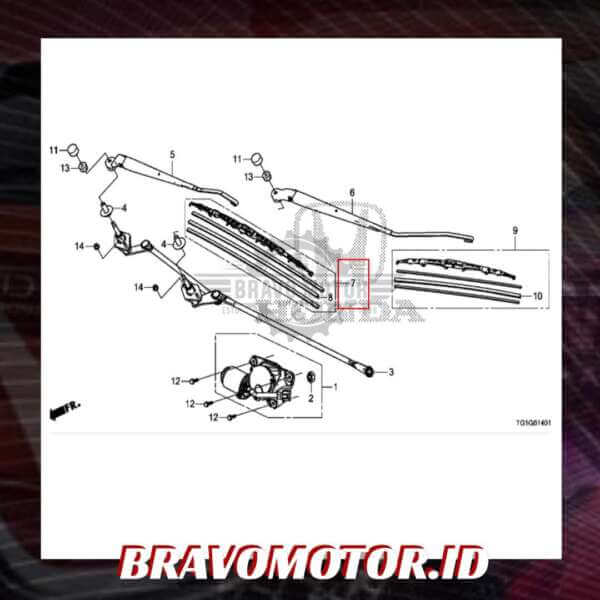 Original 76620-SCC-013 550mm 22in Wiper blade depan kanan-3