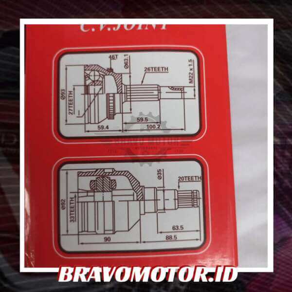 GJF HO-3-541 27X40X30 CV joint INNER / Kokel dalam kiri-5