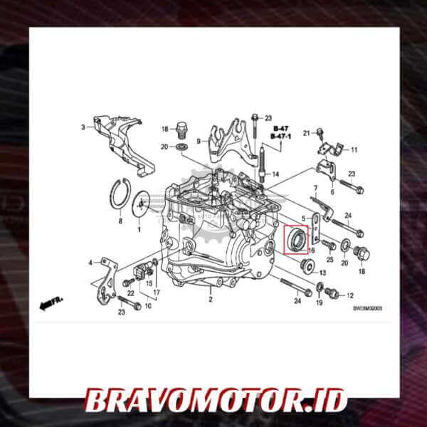 ARX 91205-PL3-B01(B02) 40X56X8 Seal transmisi kiri-3