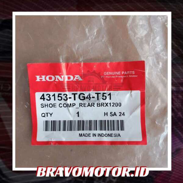 Original 43153-TG4-T51 Brake Shoes / Kampas Rem belakang-2