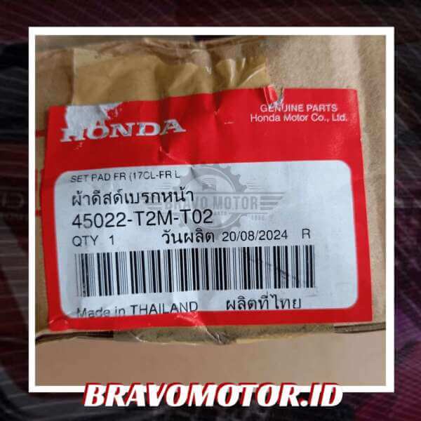 Original 45022-T2M-T02 Kampas rem depan-2