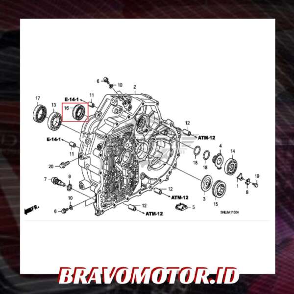 Original 91206-RCT-003 35X58X8 Seal transmisi kanan-3