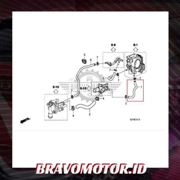 Original 19506-RB0-000 Selang Throttle / Hose Throttle Body-2