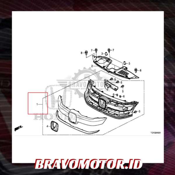 Original 71120-TG1-T11 Grille Assy depan-4