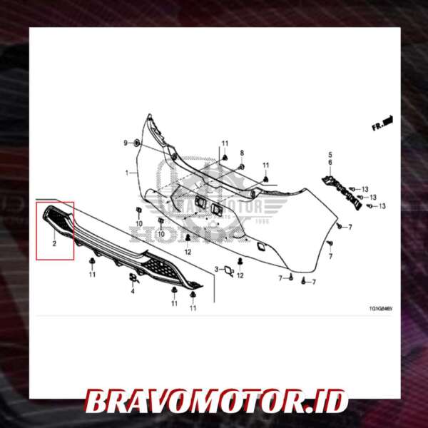 Original 71502-TG4-T90 GARNISH belakang BPR-5
