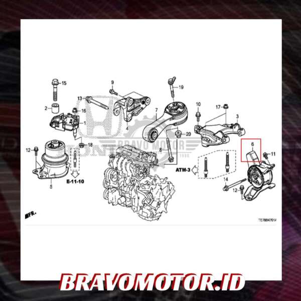 RMX 50850-TG0-T03 Engine mount kiri matik DD1/DD4/GE8/GB3/GM2-4