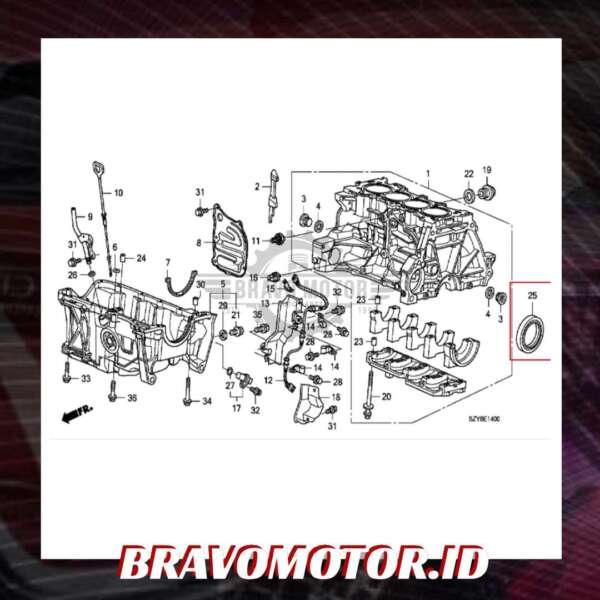 Original 91214 PNA 014 (Substitusi 91214 PWA 003(Y01)/91214 RB0 003) 80X98X10 Seal crankshaft belakang