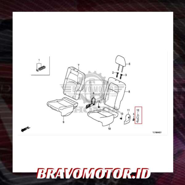 Original 82731-TE7-K01ZA KNOB kiri MIDDLE SEAT RECLINING YR327L DD4-3 Original 82731 TE7 K01ZA KNOB kiri MIDDLE SEAT RECLINING YR327L DD4