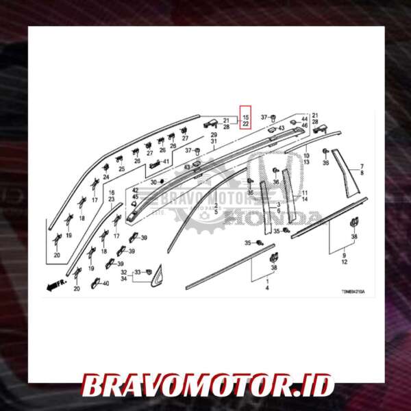 Original 73163 T0A T01 Molding Drip Side kiri RM3|16 17