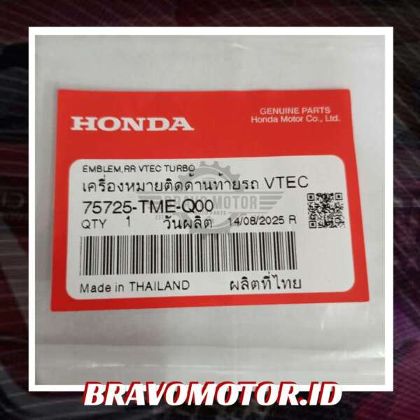 Original 75725 TME Q00 Logo Emblem Honda VTEC TURBO